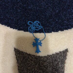Chrome Hearts Rubber CH Cross Small Necklace Silicone Blue